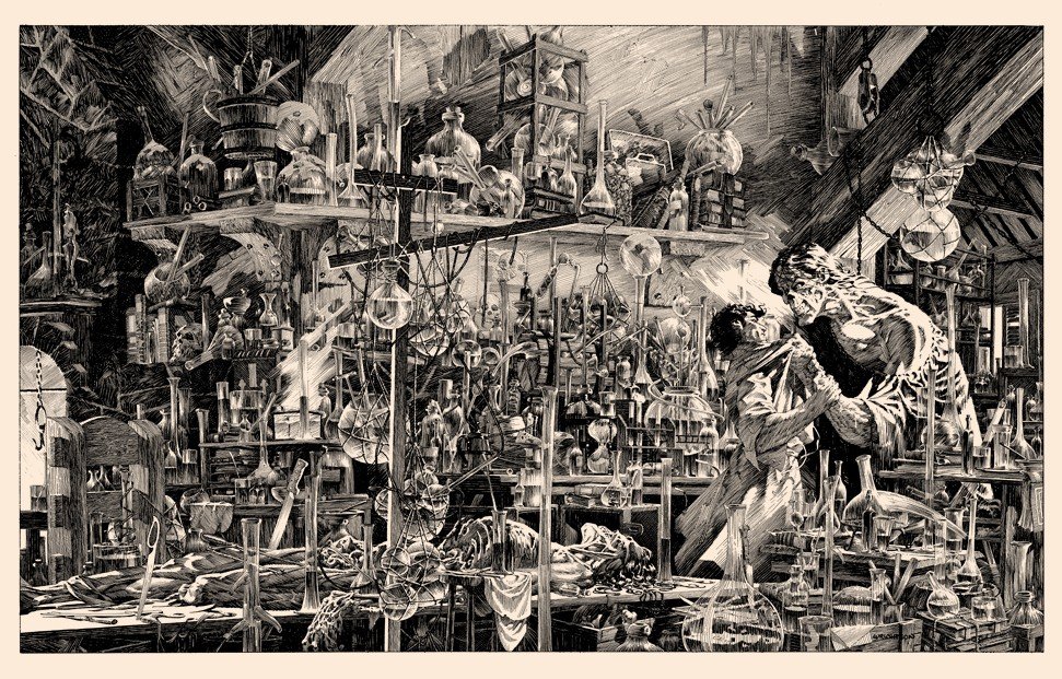 Bernie_Wrightson_Frankenstein_cover_InvestComics